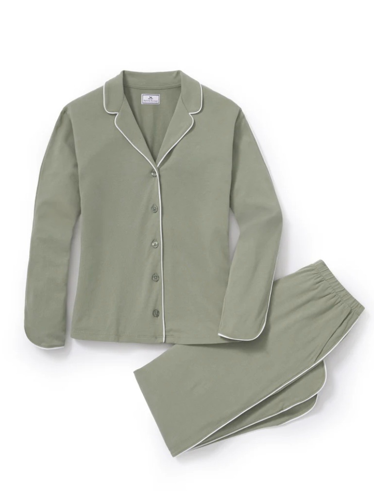 Petite Plume Margaux Pima Cotton Pajama Set Sage Green Women's Xs Nwt — image 5 of 8